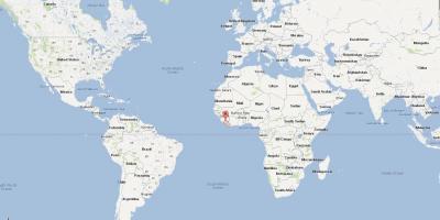 Местоположение на Либерия върху картата на света