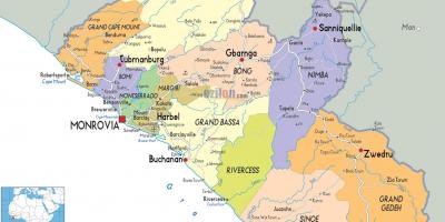 Политическата карта на Либерия