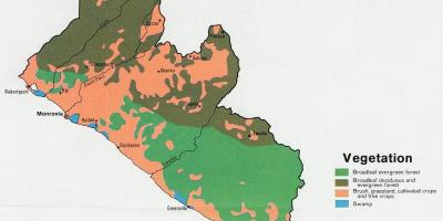 Карта на растителността картата на Либерия